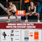Cordless Battle Rope for Home Gym, Heavy Duty Portable with Poster - Image 3