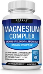 Toplux Magnesium Complex Supplement 8 Elemental - Magnesium Glycinate, Citrate, Malate, Taurate, Chelated for Easy Absorption for Bones, Muscle, Recovery, Energy, Vegan Non-GMO 90 Capsules - Image 6