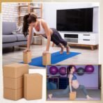 Leitee 4 Pcs Cork Yoga Blocks, 9 x 6 x 4 in Non Slip Bricks - Image 4