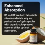 NatureWise Vitamin D3 10000IU + K2 MK-7 200mcg Supplement, 30 Softgels - Image 7