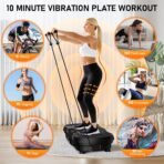Vibration Plate Exercise Machine, 130 Levels Full Body Workout Vibrating Plate for Lymphatic Drainage Weight Loss, 450 Lbs Capacity Shake Platform with Bluetooth for Women Men - Image 6