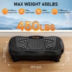 Vibration Plate Exercise Machine, 130 Levels Full Body Workout Vibrating Plate for Lymphatic Drainage Weight Loss, 450 Lbs Capacity Shake Platform with Bluetooth for Women Men - Image 7