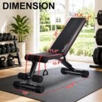 FitinOne Adjustable Folding Weight Bench for Home Gym, 660 lbs Capacity Multi-Functional Workout Bench Sturdy Durable for Full Body - Image 3
