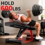 FitinOne Adjustable Folding Weight Bench for Home Gym, 660 lbs Capacity Multi-Functional Workout Bench Sturdy Durable for Full Body - Image 4