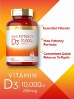 Carlyle Vitamin D3 10000 IU (250 mcg) | 400 Softgels - Image 3