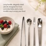 4-Pc Portion Control Flatware, Long Handle 304 Steel, Gift-Ready PP Case - Image 7