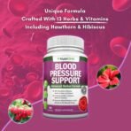 Blood Pressure Support Supplement - 13 Herbs & Vitamins - with Hawthorn, Hibiscus, Garlic & Olive Leaf Extract - Natural Supplement for Women & Men - High Strength Capsules - Non-GMO - 90 Day Supply - Image 5
