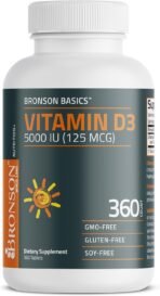 Bronson Vitamin D3 5000iu (125mcg) Non-GMO Gluten-Free Soy-Free 360 Tablets - Image 5