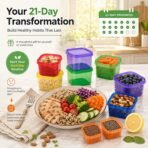 FIXBODY 7PCS Portion Control Containers, Color-Coded Labeled, 21 Day Lose Weight System (Use Guide, 21 Day Tracker and Recipe Ebook Include) - Image 6