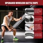 Cordless Battle Rope for Home Gym, Heavy Duty Portable with Poster - Image 2