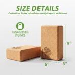 Cork Yoga Blocks 2 Pack Set, Natural High Density Non Slip Cork Yoga Brick - Image 2