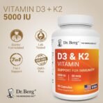 Dr. Berg 7-in-1 Vitamin D3 K2 5000 IU | Naturally Derived D3 | 4X Lab-Tested & Verified | High Absorption Formula | K2 D3 Vitamin Supplement | 60 Capsules - Image 2