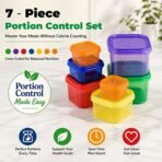 FIXBODY 7PCS Portion Control Containers, Color-Coded Labeled, 21 Day Lose Weight System (Use Guide, 21 Day Tracker and Recipe Ebook Include) - Image 2