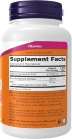NOW Supplements, Vitamin C-1,000 with 100 mg of Bioflavonoids, 100 Veg Caps - Image 2