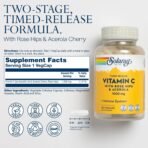 SOLARAY Vitamin C 1000mg - Time Release Vitamin C Capsules w/Rose HIPS and Acerola for Bioflavonoid Support - Two-Stage, All-Day Immune Support - Vegan, 60 Day Guarantee - Image 2