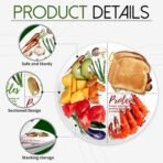 Portion Control Plate - 10 Inch Melamine Dinner Plate for Balanced Meals, Divided Sections for Vegetables, Carbs, and Protein with Colorful Food Illustrations - 1 Pack - Image 4