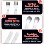 Bariatric Portion Control Flatware Set for Healthy Eating, Spoon, Fork, and Knife Set, Helps Reduce Food Intake Amounts, 3 Piece Set (Case Included) - Image 3