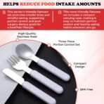 Bariatric Portion Control Flatware Set for Healthy Eating, Spoon, Fork, and Knife Set, Helps Reduce Food Intake Amounts, 3 Piece Set (Case Included) - Image 5