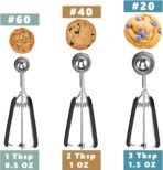 HOMURE H Cookie Scoop Set, Include 1 Tbsp/2 Tbsp/3 Tbsp, Cookie Dough Scoop, Cookie Scoops for Baking Set of 3, 18/8 Stainless Steel, Good Grip, Non-Slip, For Cookies Cupcake Muffin Ice Cream waffle - Image 2